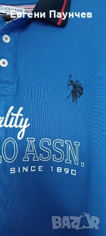 U.S.Polo ASSN. Размер М Мъжка поло тениска в синьо отлично състояние , снимка 3 - Тениски - 55414286