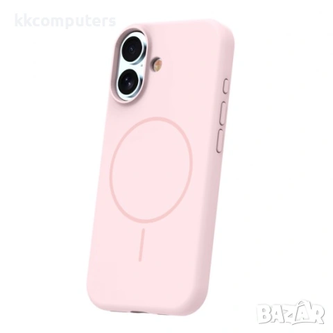 Кейс Silicone Thin Mag за iPhone 17 (6.3), светлорозов и Протектор, снимка 2 - Калъфи, кейсове - 54870719