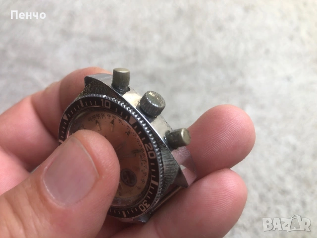 стар ръчен "RUHLA" CHRONOGRAF - MADE IN GDR, снимка 10 - Антикварни и старинни предмети - 50902348