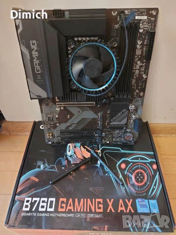Дънна платка Gigabyte B760 Gaming X AX DDR5 CPU i3 12100F