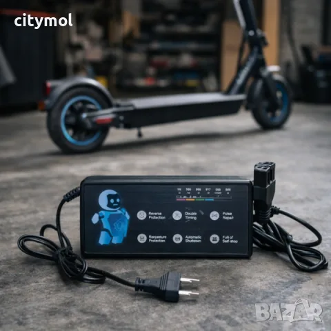 Интелигентно зарядно 48V, за електрически скутер тротинетка и e-bike с бързо зареждане, снимка 4 - Скейтборд, ховърборд, уейвборд - 55687357