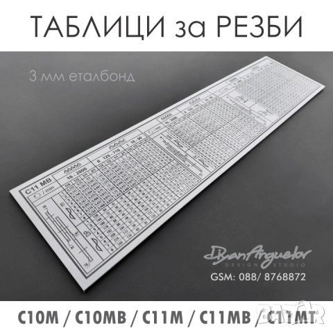 ТАБЛИЦИ за РЕЗБИ и ТАБЕЛКИ за СТРУГОВЕ C10-M / MB ; С11-М / МВ / MT , снимка 3 - Стругове - 43977673