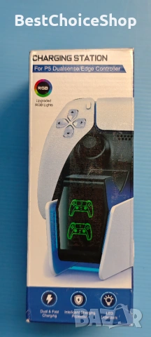 Зарядна станция за PS5 контролер - Съвместима с Playstation 5 Edge и Dual Controller Gaming