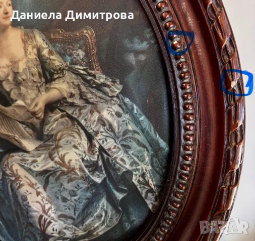 Овална картина от коприна, снимка 5 - Декорация за дома - 55310011