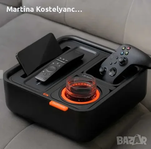 Couch console черно и оранжево (органайзер за диван)