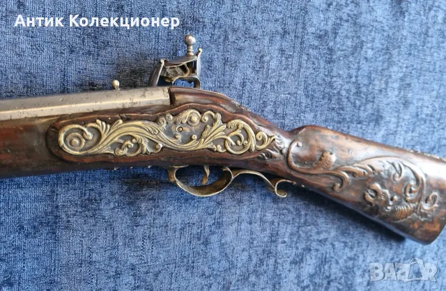 Кремъчна пушка съ сребърни апликации , Германия 1770–1790 гг, снимка 11 - Антикварни и старинни предмети - 55327256