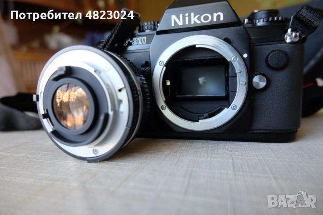 Nikon F-301 Camera & Nikon Nikkor 50 mm f/ 1.8 new Ai-S Pancake Lens, снимка 13 - Фотоапарати - 54717325