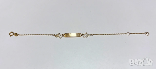 Златна Детска Гривна с плочка 1,266 грама 14K(проба 585) 
