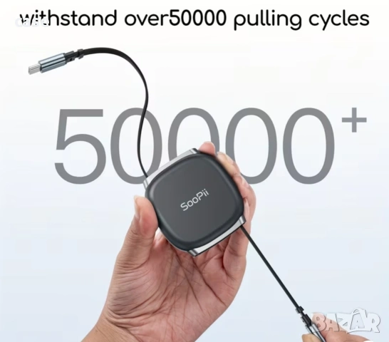 Кабел USB-TYPE C прибиращ се,240W fast charging,за всички модели смартфони , снимка 4 - Резервни части за телефони - 54724205