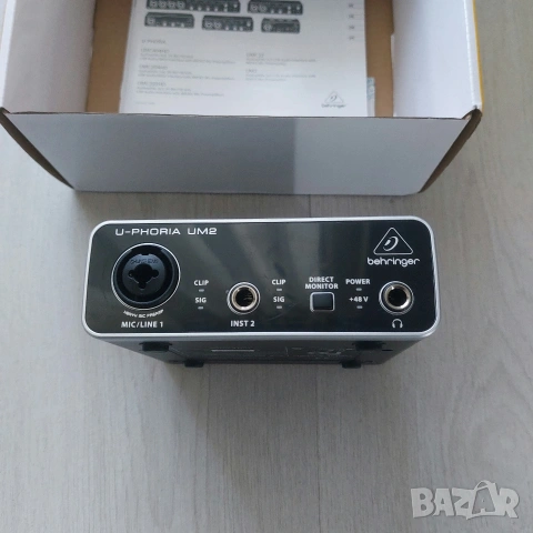 Професионален USB Аудио Интерфейс Behringer U-Phoria UM2 (XENYX / +48V) – Пълен Комплект, снимка 6 - Други - 54133818