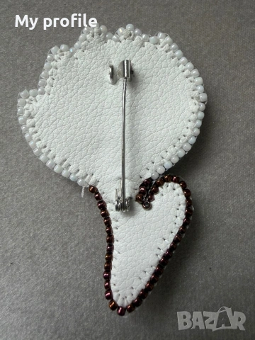 Царствена уникална Handmade брошка - Магнолия , снимка 7 - Колиета, медальони, синджири - 54223331
