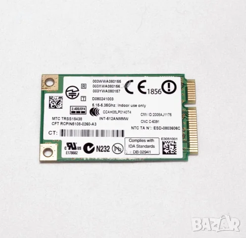WiFi и 3G модули/карти за лаптоп Intel WiFi 5100 a/b/g/n laptop notebook mini PCI-E, снимка 4 - Части за лаптопи - 55683234