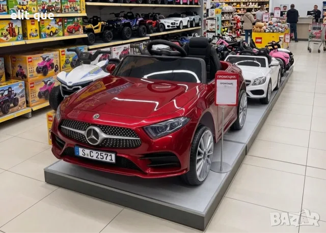 Червена акумулаторна кола Mercedes Benz CLS350 с кожена седалка 12V