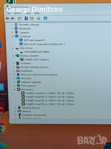Microsoft Surface Pro 7 i3-1005G1/4RAM/128SSD/Touchscreen, снимка 5 - Лаптопи за работа - 54984452