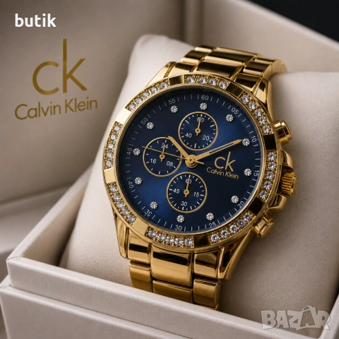 💙 Дамски часовник Calvin Klein стил със син циферблат