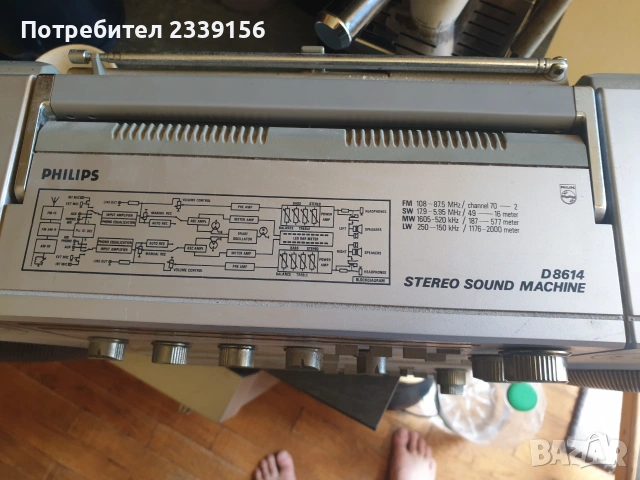 Радиокасетофон Philips D8614 1982 г., снимка 8 - Радиокасетофони, транзистори - 55229866