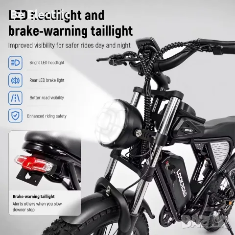 Електрически Фатбайк Lookroad L20 1500W 48V/20Ah, снимка 5 - Велосипеди - 55392210