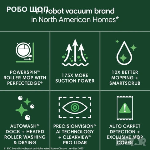 Робот прахосмукачка iRobot Roomba Max 705 Combo с AutoWash Dock - НОВА, снимка 9 - Прахосмукачки - 54540383