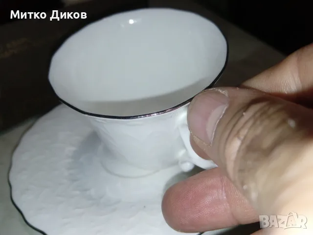 Чаша кафе 6бр с чиния 6бр костен порцелан нови на Коста Йорд. Видин Бонония екстра кач-кант копирка, снимка 10 - Сервизи - 55603533