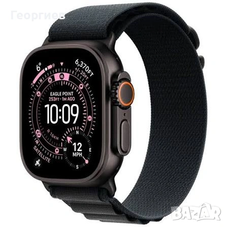 Apple Watch Ultra 3 (2025) 5G 49mm Black Titanium Case with Black Alpine Loop L часовник, снимка 2 - Смарт часовници - 55004215
