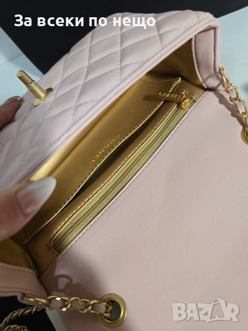 Chanel Flap Bag Gold logo Дамска Розова Чанта От Естествена Телешка Кожа Код Brand Luxury Fashion27, снимка 4 - Чанти - 54960919