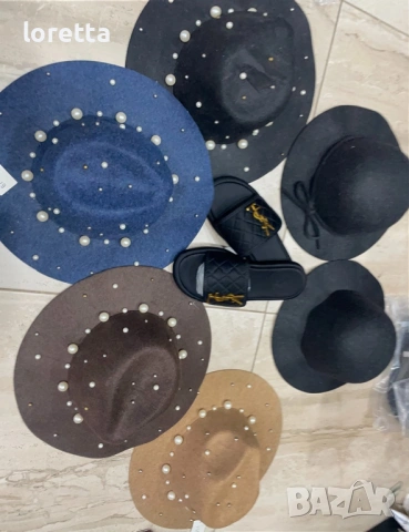 Калбойски шапки с перли , снимка 7 - Шапки - 54167249