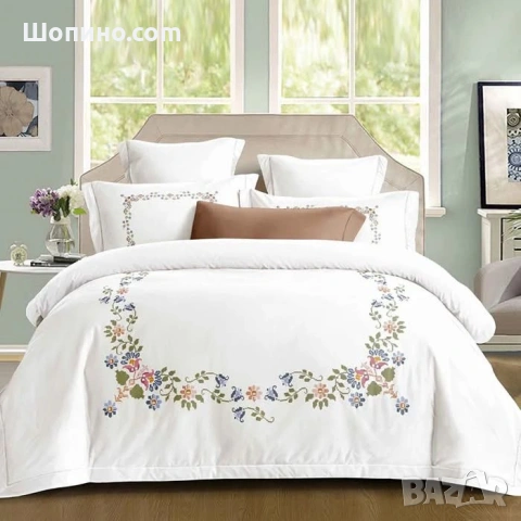 Premium серия, долен чаршаф с ластик, 100% памук  1 бр. х плик за завивка 200 x 230 cm 1 бр. х долен, снимка 2 - Спално бельо - 54115780