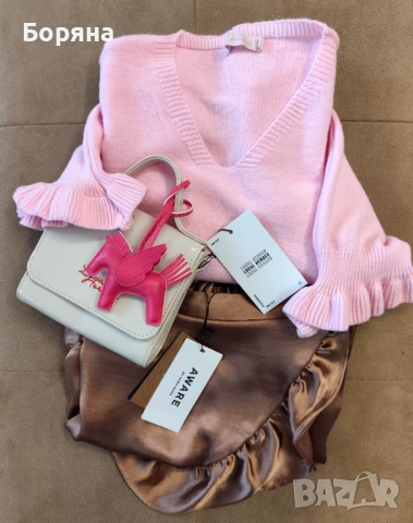 Aware by Vero Moda нова сатенирана пола с къдръчка, снимка 8 - Поли - 54080222