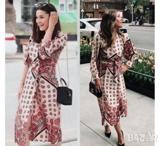 Страхотна дълга рокля ZARA , размер L / XL, снимка 4 - Рокли - 55358730