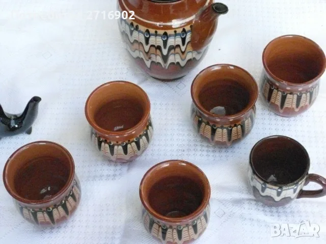 продавам кана за вино и чаши български с шарки, снимка 4 - Други ценни предмети - 55335540