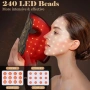 LED маска за лице с червена и инфрачервена терапия, 7 цвята,850NM Near-infrared, 240 лъча, снимка 3