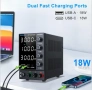 Лабораторно захранване в диапазона 0-30V/0-10A с USB-A/Type-C порт,4-LED дисплей, снимка 4