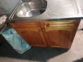 Кухненски шкаф от ЧАМ с мивка от неръждавейка хром алпака с две врати и десен плот на мивката, снимка 2