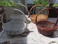 Бели и кафяви плетени кошници за декорация , снимка 4