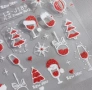 Коледни червени брокатени LS-J189 самозалепващи лепенки ваденки за нокти маникюр декорация, снимка 3