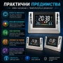 Електронна метеорологична станция с часовник термометър влагомер за дома офиса спалня температура, снимка 2