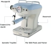 Ретро Еспресо кафемашина с ръкохватка Ariete Espresso Vintage 1389 Винтидж Синя, снимка 6