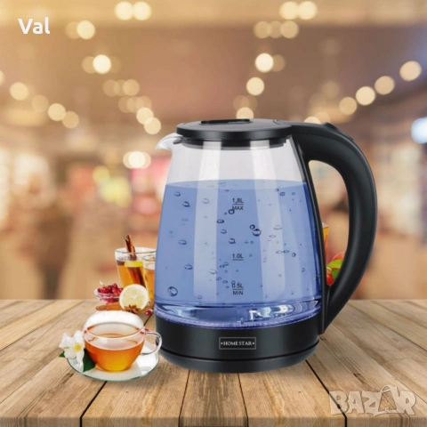 Електрическа кана Homestar с мощност 1500W и капацитет 1,8 литра, снимка 5 - Кани - 54923445