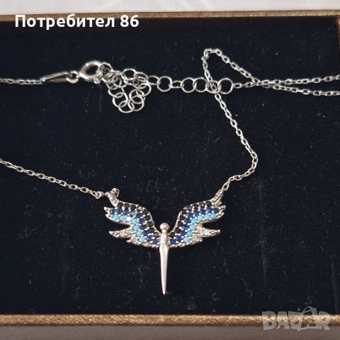 Сребърно колие феникс , снимка 2 - Колиета, медальони, синджири - 54306172