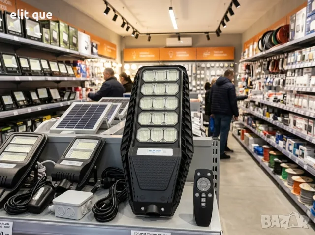 Соларна лампа с дистанционно управление – 100W/200W/300W, студено бяла светлина 6400K