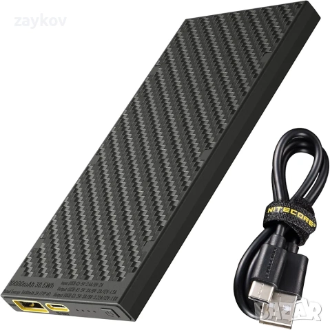 Nitecore NB10000 Gen II (Gen 2) - Ултратънка външна батерия, 10000 mAh QC бързо зареждане