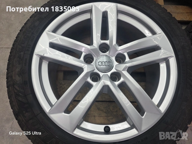 Лети джанти 17ки 5х112 Audi + зимни гуми 225/50/17 Dunlop, снимка 5 - Гуми и джанти - 54441174