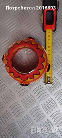 Стъклен ръчно рисуван свещник, снимка 3 - Декорация за дома - 54216184