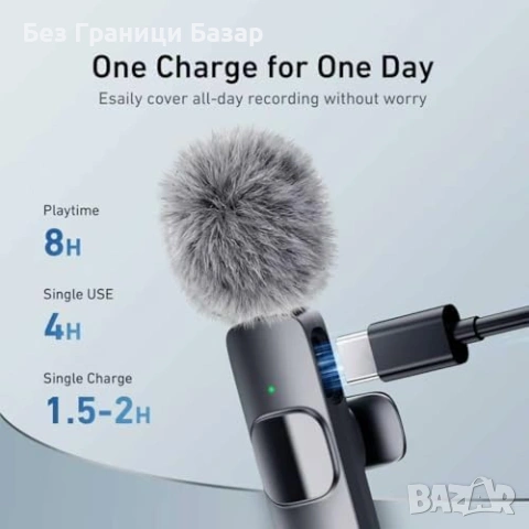 Нов Безжичен петличен микрофон за iPhone Android TikTok YouTube USB-C Lightning, снимка 5 - Други - 54924354