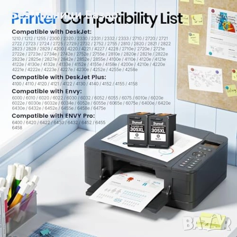 Нови Черни Касети HP 305 XL Комплект 2 броя До 650 Страници за принтер DeskJet 2700 2800 Envy 6000, снимка 3 - Други стоки за дома - 54717191