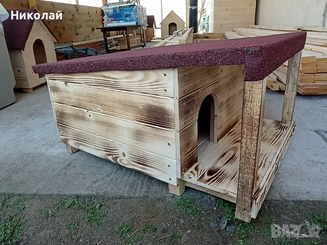 Голяма дървена къща за котки , къща колиба за коте куче , домашен любимец семейство котки, снимка 5 - За кучета - 52238749