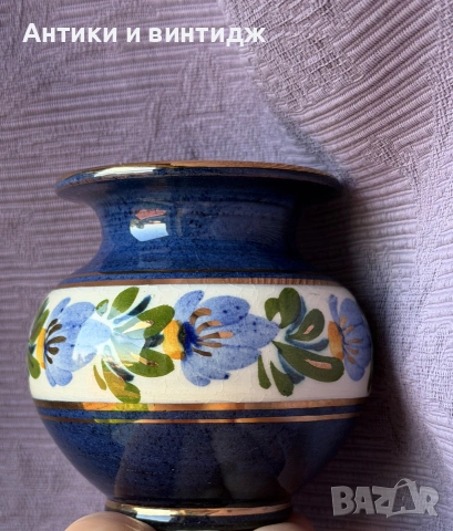 Рядка миниатюрна ваза 8 см, датски фаянс (Копенхаген), 1920 г., снимка 4 - Други ценни предмети - 55168023