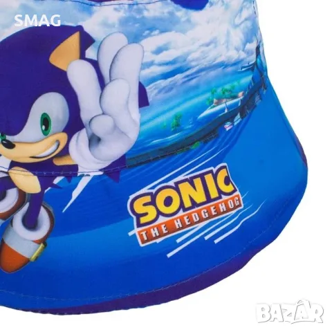 Бебешка синя шапка тип камбанка с дизайн Sonic за момче_1248922, снимка 2 - Други - 55358719