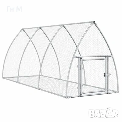 Чисто нова Клетка за животни сребриста 105x300x120 см поцинкована стомана, снимка 5 - Други стоки за животни - 55175302