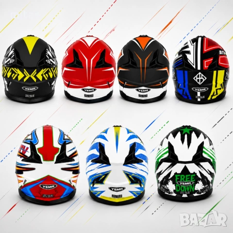 Кросова каска YEMA, Full Face, EN Сертифицирана, 7-модела, Размер: XS, S; M; L; XL, снимка 8 - Аксесоари за велосипеди - 54635593